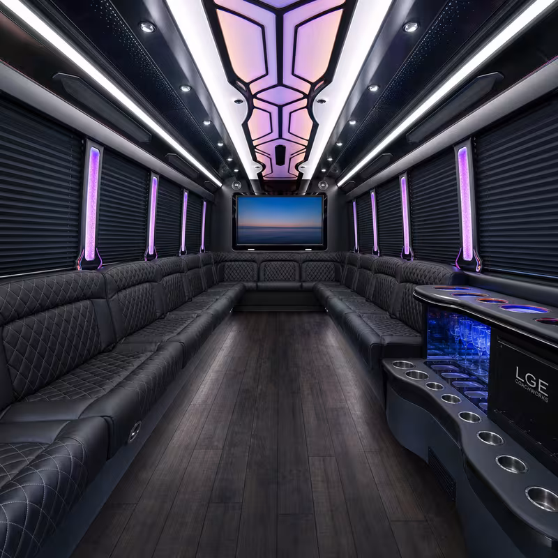 15 Passenger Party Bus Interior