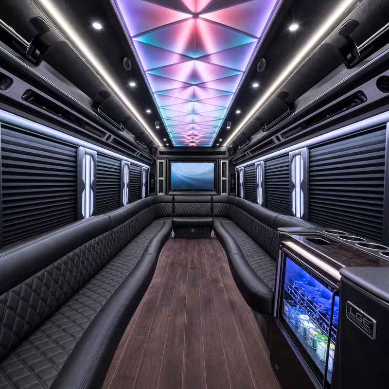 25 Passenger Party Bus Interior