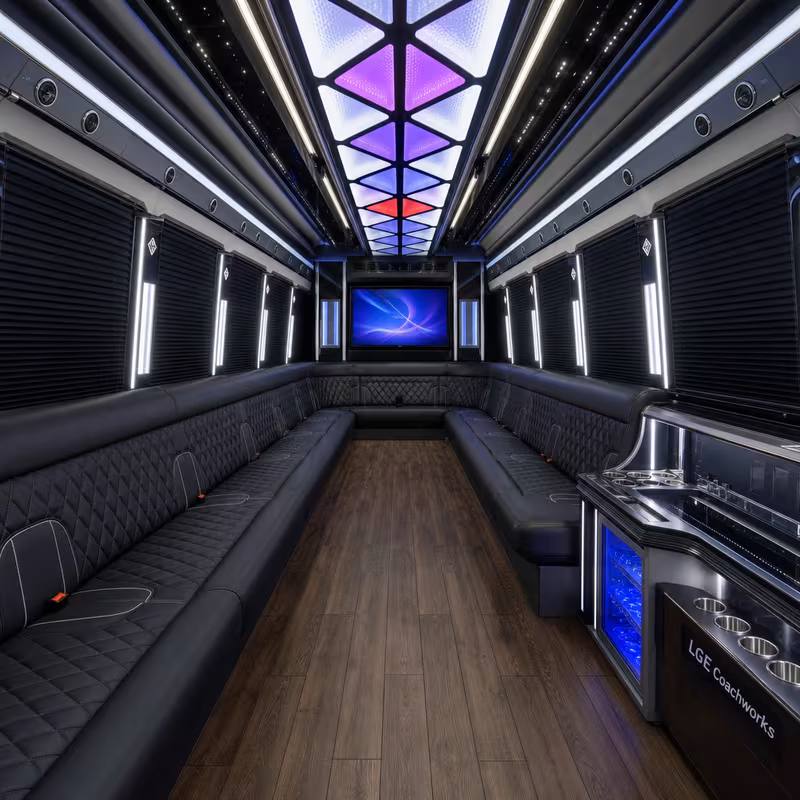 30 Passenger Party Bus Interior
