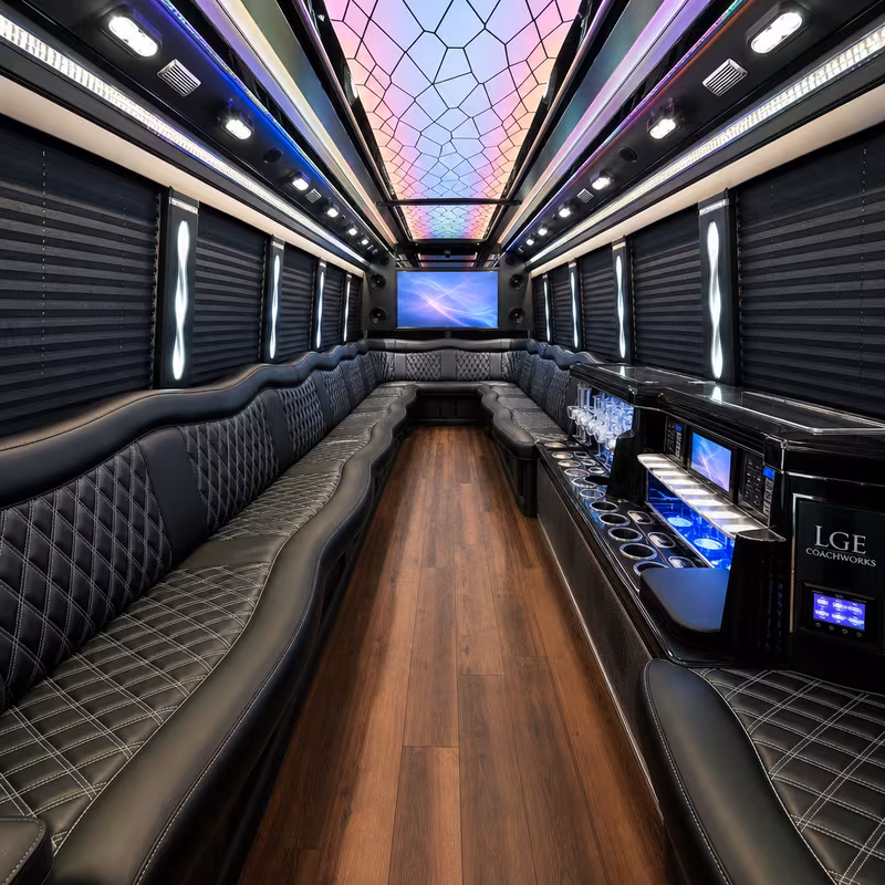 30 Passenger Party Bus Interior