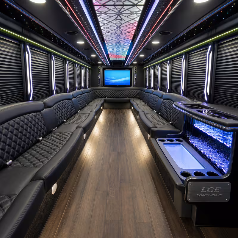 40 Passenger Party Bus Interior