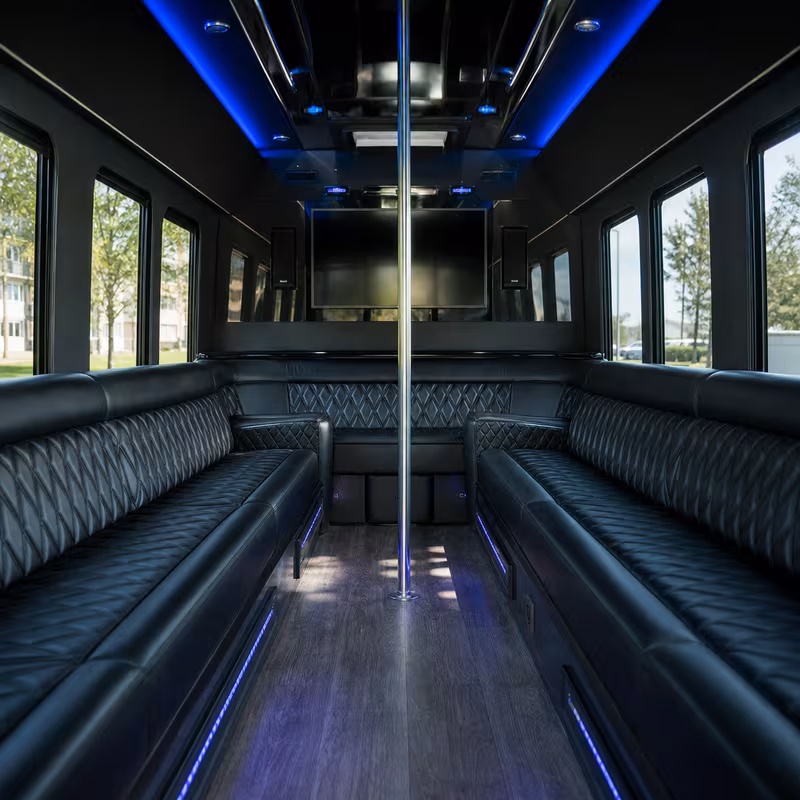 Passenger watching the Lancaster scenery during a regional party bus road trip