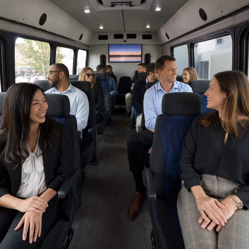 Black Mercedes Sprinter van staged for an Lancaster Corporate Transportation group
