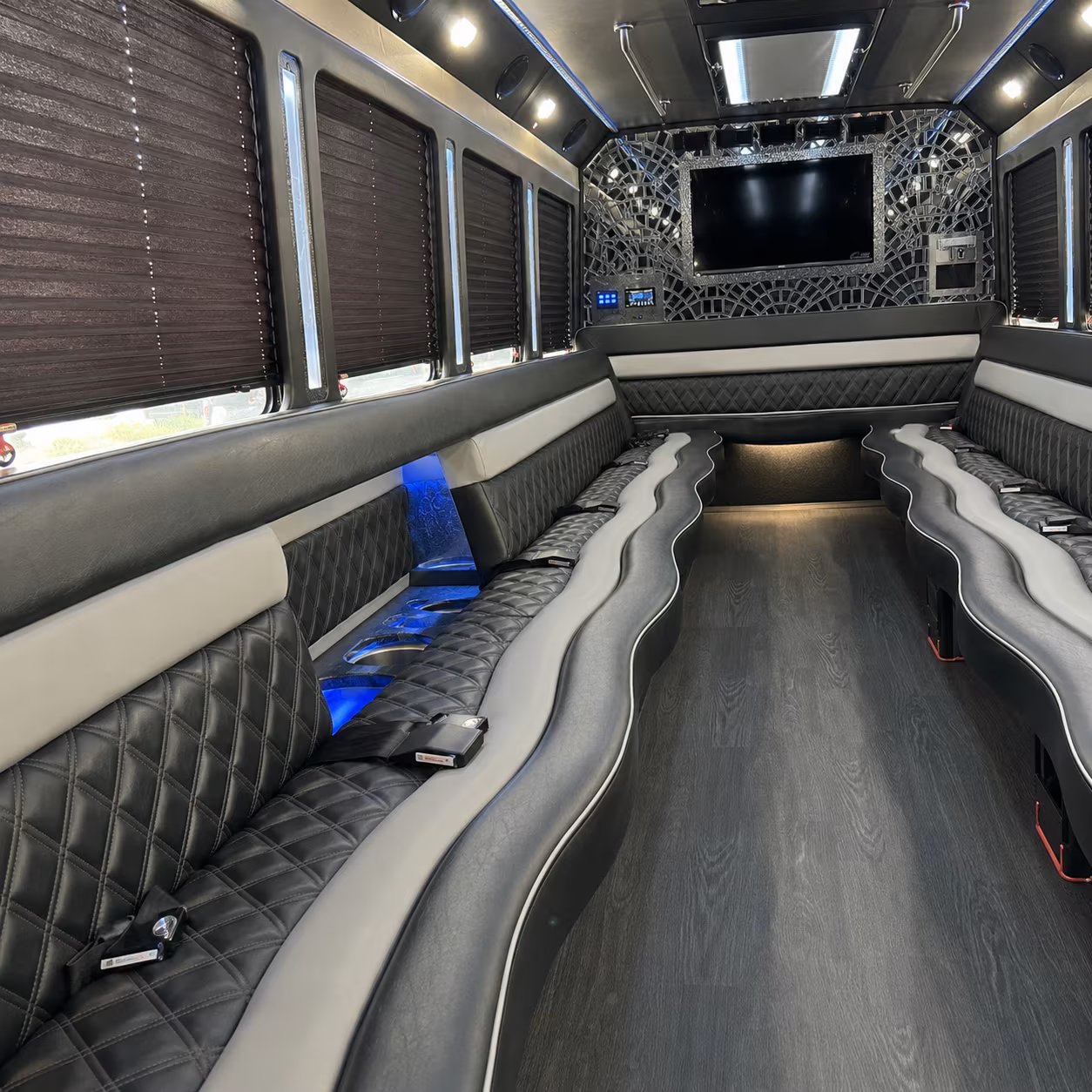 Lancaster Bachelor & Bachelorette Transportation party bus exterior