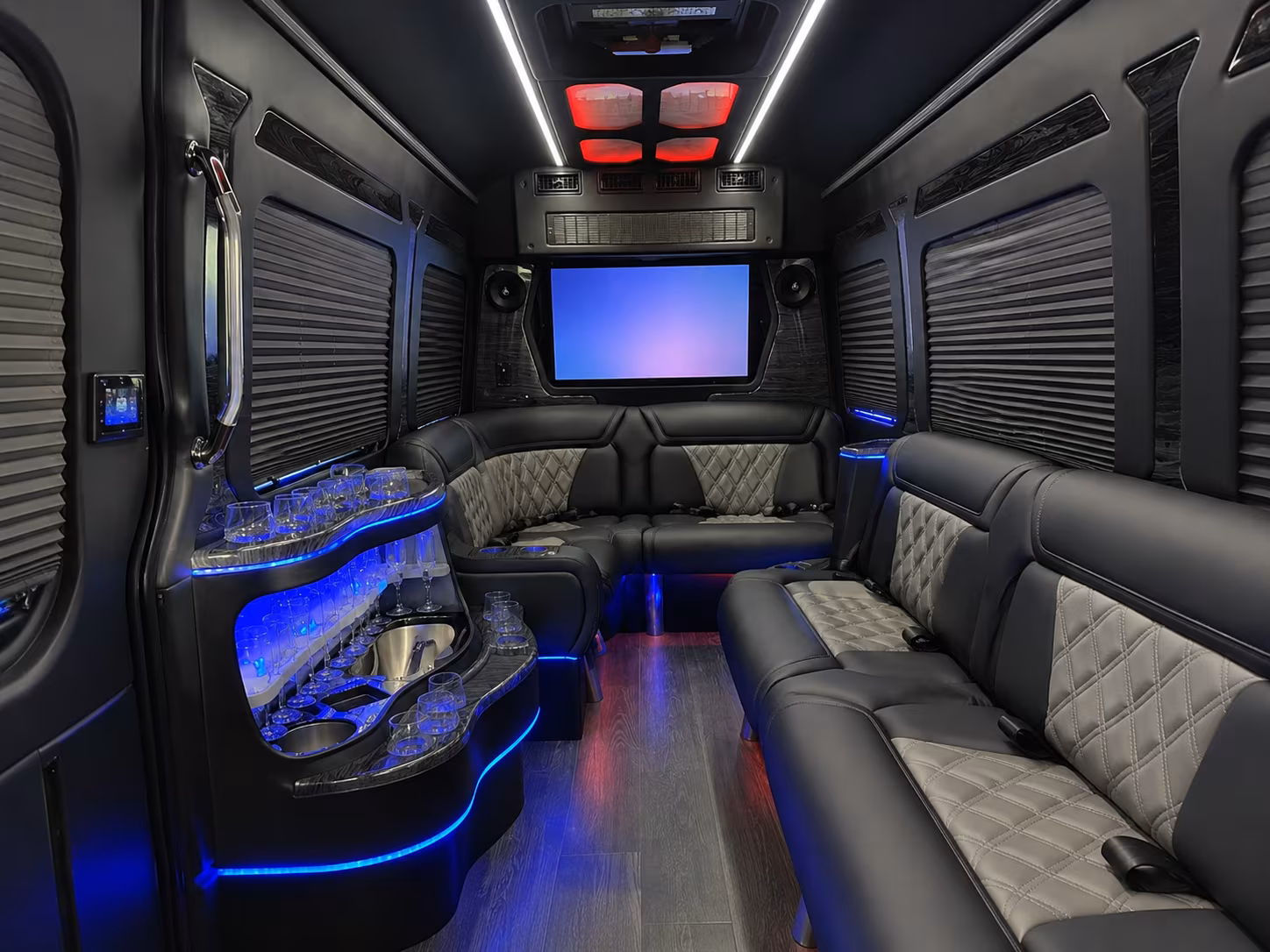 Lancaster School Event Transportation party bus exterior