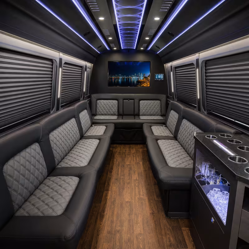 14 Passenger Sprinter Limo Interior